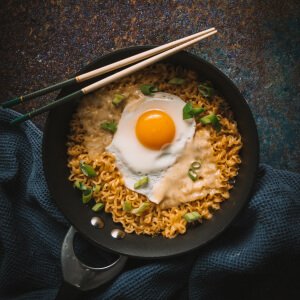 Thai noodle soup with egg