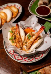 Thai food with prawns